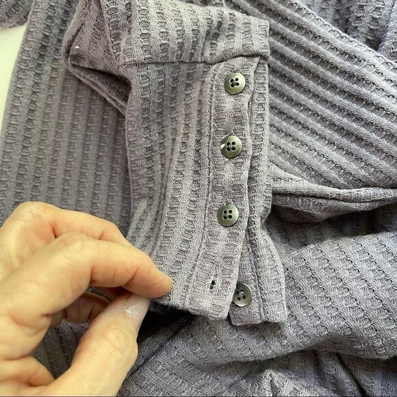 Chaser Thermal Knit Purple/Lavender Scoop Neck Long Sleeve Pullover Top-Small‎ - Picture 4 of 10